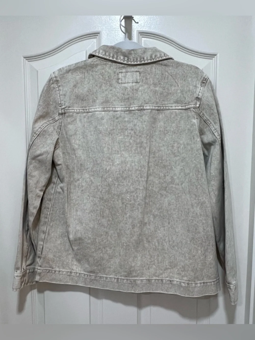 Sandwashed Beige Button-Down Shacket Jacket NWT